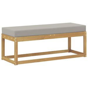 vidaXL Utomhuspall med kudde Vit 115 x 43 x 45 cm Massivt Akaciatr&auml;