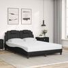 vidaXL Bed "Viana" with Mattress Black 140x200 cm Faux Leather