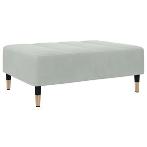 vidaXL Fotpall Ljusgr&aring; 77x55x31 cm sammet