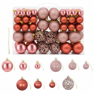 vidaXL Julgranskulor 100 st rosa och rosenr&ouml;tt 3/4/6 cm