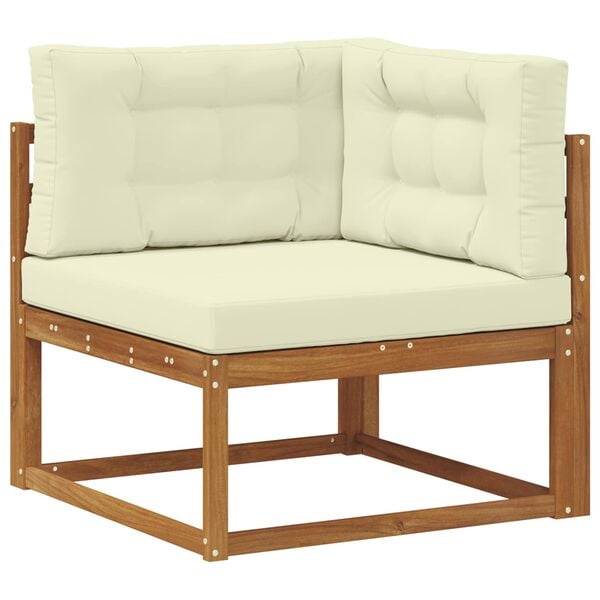 vidaXL Utomhussoffset med kudde 8 pcs Naturlig och Gr&auml;dde