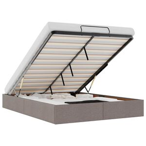 vidaXL Ottoman s&auml;ngram utan madrass taupe 140x190 cm tyg