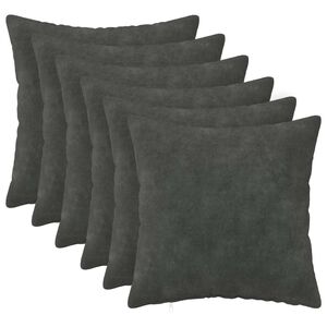 vidaXL Kudd&ouml;verdrag 6 st HEERLEN Antracit 30 x 30 cm Mikrofiber Fleece