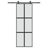vidaXL Skjutd&ouml;rr med beslagset h&auml;rdat glas och aluminium 76x205 cm
