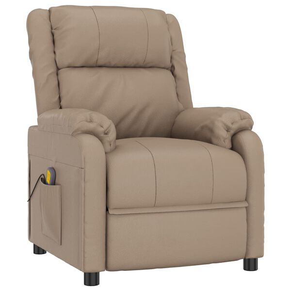 vidaXL Massagefåtölj cappuccino konstläder
