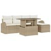vidaXL Tr&auml;dg&aring;rdsoffset 6 st Beige konstrotting
