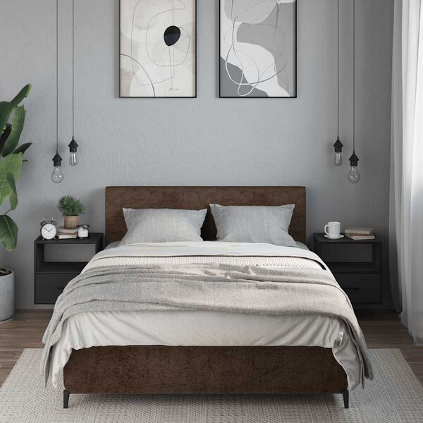 vidaXL V&auml;ggmonterade s&auml;ngbord 2 st svart 40x31x39,5 cm