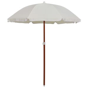 vidaXL Tr&auml;dg&aring;rdsparasoll med st&aring;lst&aring;ng 180 cm sand