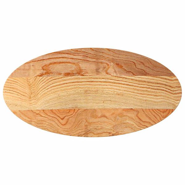 vidaXL Bordsskiva ljusbrun 100x50x2 cm massiv ek oval