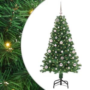 vidaXL Konstgjord julgran Gr&ouml;n 150 cm PVC och St&aring;l och Plast