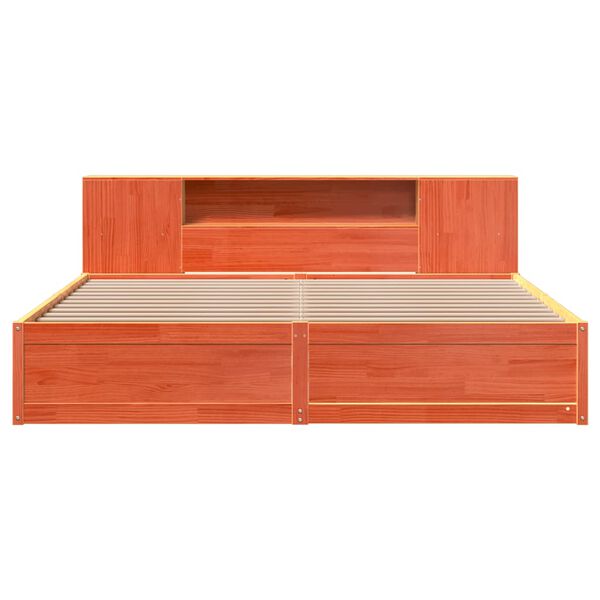 vidaXL S&auml;ngram utan madrass vaxbrun 180x200 cm massiv furu