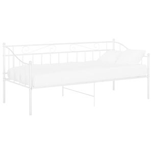 vidaXL S&auml;ngram b&auml;ddsoffa vit metall 90x200 cm
