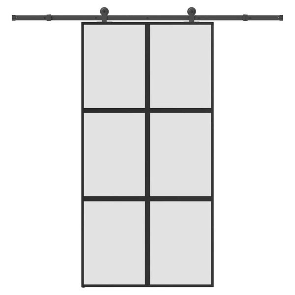 vidaXL Skjutd&ouml;rr med h&aring;rdvara 102,5x205 cm h&auml;rdat glas och aluminium