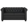 vidaXL Chesterfield 2-sits och 3-sits konstläder svart