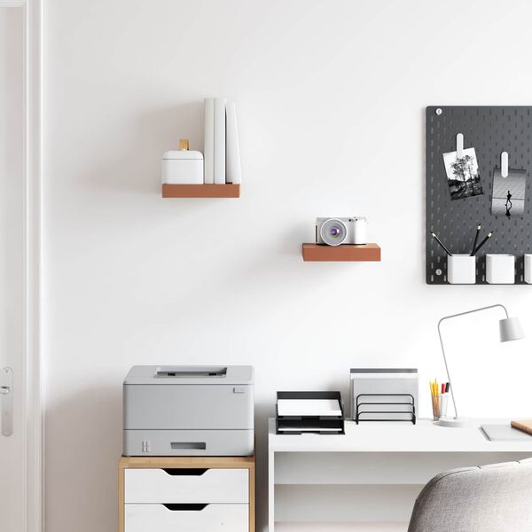 vidaXL V&auml;gg hylla 2 pcs R&ouml;d 23 x 23,5 x 4 cm Konstruerat tr&auml;