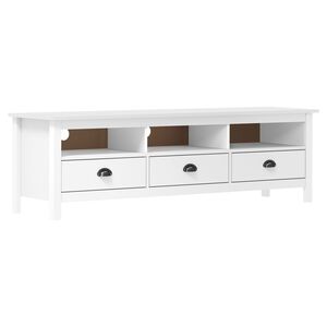vidaXL TV-b&auml;nk Hill vit 158x40x47 cm massiv furu