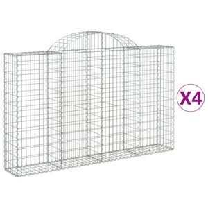 vidaXL Gabioner b&aring;gformade 4 st 200x30x120/140 cm galvaniserat j&auml;rn