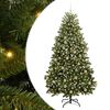 vidaXL Konstgjord julgran 210 cm 300 LED-lampor Varmvit PVC och st&aring;l