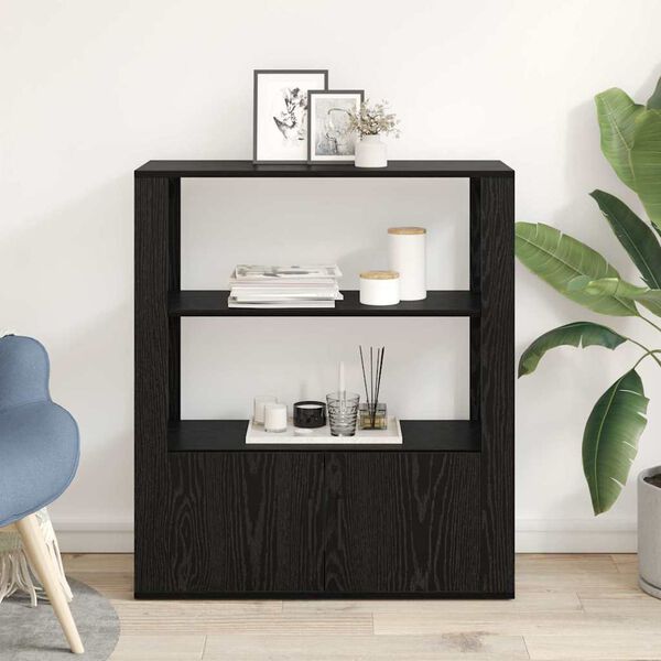 vidaXL Sideboard Svart ek 30 x 80 x 90 cm Konstruerat tr&auml;