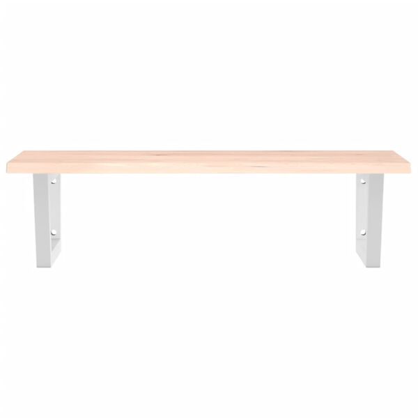 vidaXL V&auml;ggmonterad handfatshylla st&aring;l och massiv ek