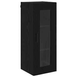 vidaXL V&auml;ggsk&aring;p Svart Ek 34,5 x 34 x 90 cm Konstruerat tr&auml; och glas