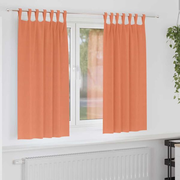 vidaXL M&ouml;rkl&auml;ggningsgardiner med Ringar 2 pcs Terracotta 175 x 140 cm