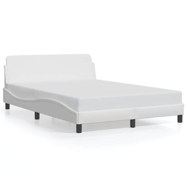 vidaXL Bed Frame "Dover" White 140x200 cm Faux Leather
