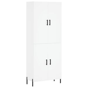 vidaXL H&ouml;gsk&aring;p vit 69,5x34x180 cm konstruerat tr&auml;