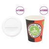 vidaXL Kaffekoppar i papper med lock 1000 st 8oz 240ml