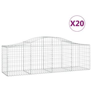 vidaXL Gabioner b&aring;gformade 20 st 200x50x60/80 cm galvaniserat j&auml;rn