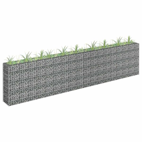 vidaXL Planteringsgabion upphöjd galvaniserat stål 360x30x90 cm