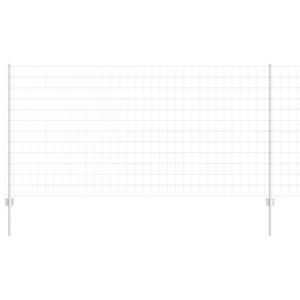 vidaXL Euro Staket med St&ouml;d 25 x 1,2 m Galvaniserat st&aring;l Silver Mesh