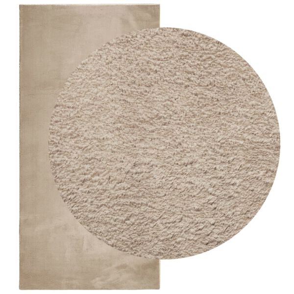 vidaXL Mjuk matta HUARTE med kort lugg tvättbar sandbeige 100x200 cm