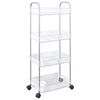 vidaXL F&ouml;rvaringsvagn 4-v&aring;nings transparent 37x28x95 cm akryl