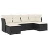 vidaXL Loungegrupp med dynor 6 delar svart konstrotting