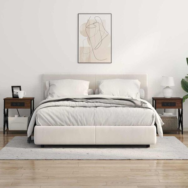 vidaXL Nattduksbord Brun Ek 41 x 31 x 51 cm Konstruerat tr&auml;