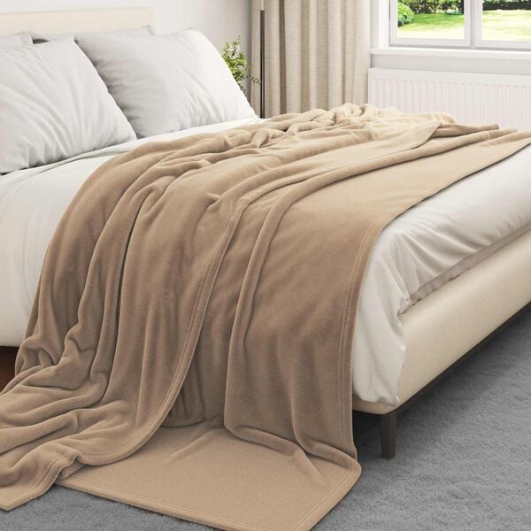 vidaXL Filtar 6 pcs Kamel 220 x 240 cm Fleece