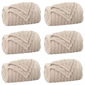 vidaXL Filtar 6 st Beige 200 x 150 cm 4,75 kg Fleece