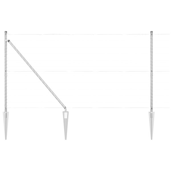 vidaXL Stängselstolpe Övrigt 26 pcs Grå 3,2 x 3,2 x 160 cm Stål