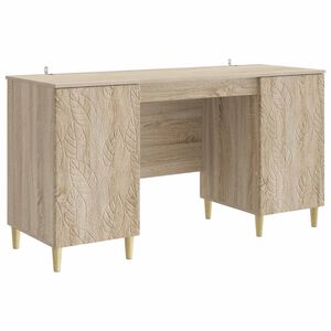 vidaXL Skrivbord Sonoma-ek 142,5 x 50 x 75 cm Konstruerat tr&auml;