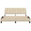 vidaXL Bed Frame without Mattress "Hanko" Cream 160x200 cm Fabric