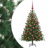 vidaXL Konstgjord julgran med julkulor 150 cm 150 LED-lampor Varmvit