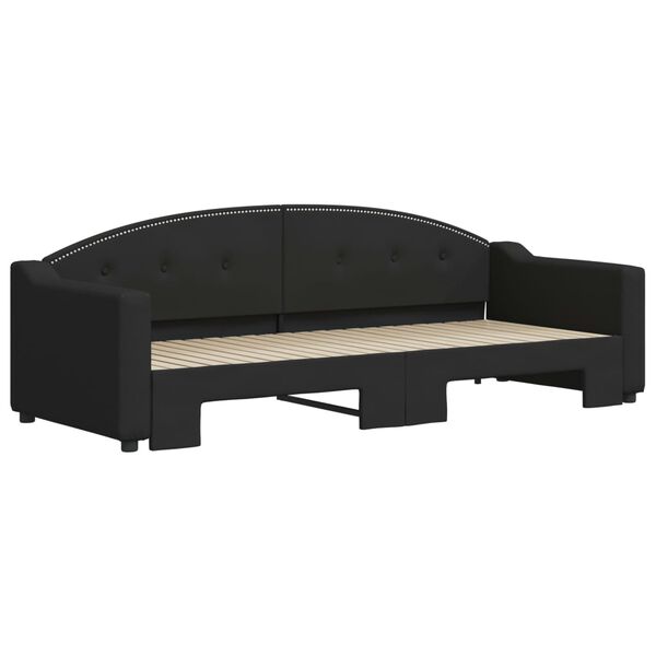 vidaXL Dagb&auml;dd utdragbar svart 80x200 cm tyg