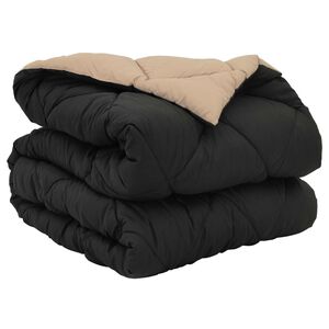 vidaXL Full &Aring;rs-Duvet Svart och Taupe 135 x 200 cm Mikrofiber