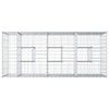 vidaXL Gabion upph&ouml;jd s&auml;ng Silver 140 x 60 x 55 cm Galvaniserat St&aring;l