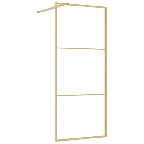 vidaXL Duschv&auml;gg med klart ESG-glas guld 90x195 cm
