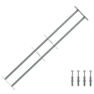 vidaXL S&auml;kerhetsgaller f&ouml;r F&ouml;nster med 2 Korsk&aring;por 3 pcs 930-1740 mm