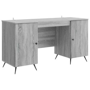 vidaXL Skrivbord Gr&aring; sonoma-ek 142,5 x 50 x 75 cm Konstruerat tr&auml;