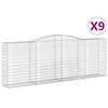 vidaXL Gabioner b&aring;gformade 9 st 400x50x140/160 cm galvaniserat j&auml;rn