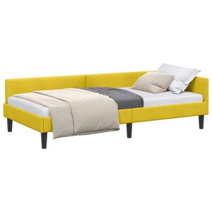 vidaXL H&ouml;rn S&auml;ngram med huvudgavel Gul 80 cm x 200 cm Sammet